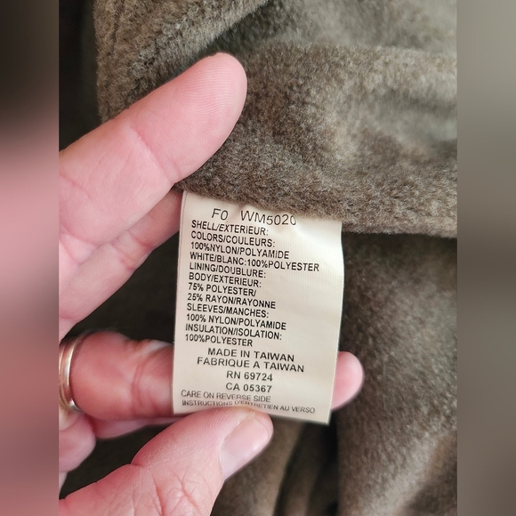 Columbia Olive Green Fleece Lined Bomber Jacket Winter Coat - Picture 6 of 7